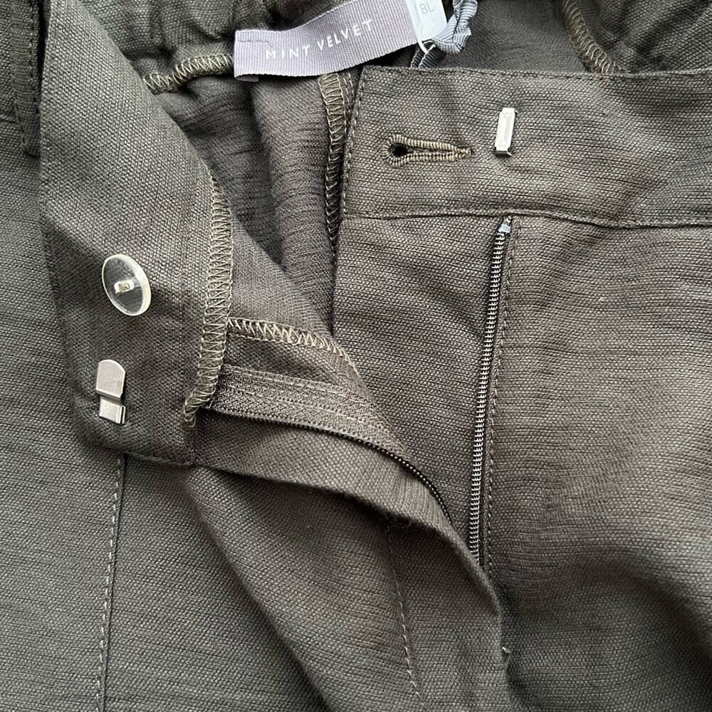 Mint Velvet Khaki Utility Jogger Trousers In Panama Women Size 14 Long - Picture 7 of 14